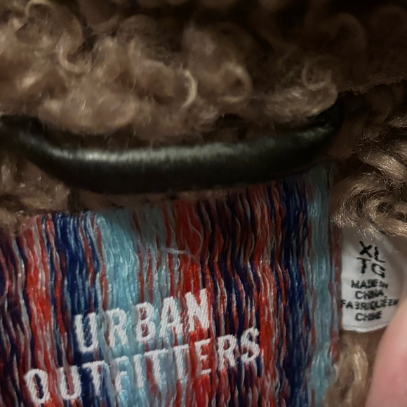 Urban Outfitters Donald Moto Faux Leather Teddy Vest Boho Western Festival - Picture 4 of 5